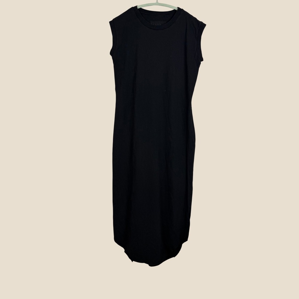 Frank & Eileen Cory Vintage Muscle Tee Maxi Dress Womens L Black Raw Hem Cotton - Picture 2 of 12